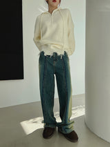 ストレートウォッシュドデニムパンツ/no.5187 Straight Washed Denim Pants (2color)