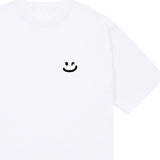 スモールドローイングスマイルショートスリーブTシャツ/Small Drawing Smile Short Sleeve T-shirt_White/Black Logo