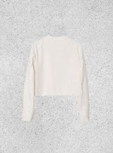 raw edge cut tweed jacket