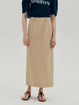 ステッチHラインロングスカート / Stich H-line long skirt - Beige