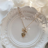 Vintage Gold Heart Layered Necklace