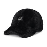 VA Square Stud Fur Ball Cap / Black