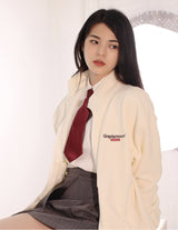 Studio fleece zip up - ivory (6636677628022)