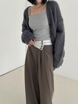 アルパカウールボクシーカーディガン / Alpaca wool boxy cardigan (4color)