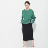 [UNISEX] FLORRA DEMAGE SWEATSHIRT, FOREST GREEN (6632601387126)