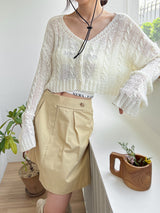プレッツェルクロップカーディガン / Pretzel Crop Cardigan (4color)