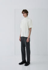 RIB MOCK NECK HALF T-SHIRT IVORY (6566873890934)