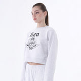 RENクロップスウェットシャツ/0 9 Ren crop sweatshirt - LIGHT GREY