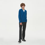 LAMBSWOOL V NECK CARDIGAN_BLUE (6612827963510)