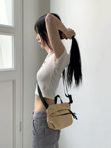 エルガジッパーキャンバスミディアムベルトクロスバッグ / Elga Zipper Canvas Medium Belt Cross Bag