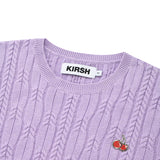 スモールチェリークロップ丈ニット／SMALL CHERRY CABLE CROP KNIT [LIGHT LAVENDER]