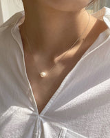 [92.5silver] single pearl necklace (2sizes)
