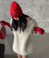 Jewelry ribbon red beanie