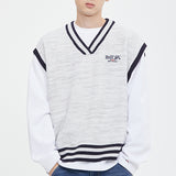 サイドボタンワイドベスト/SIDE BUTTON WIDE VEST_LIGHT GREY