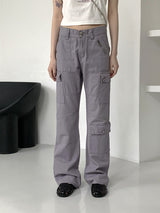 デイジーカーゴセミブーツカットロングコットンパンツ/Daisy Cargo Semi Bootcut Long Cotton Pants