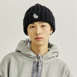 YPペイズリーパッチニットビーニー / YP PAISLEY PATCH KNIT BEANIE DEEP BLACK