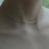 シルバーボールチェーンネックレス(スペアチェーン)/SILVER BALL CHAIN NECKLACE(CHOKER) (925 silver / spare chain)