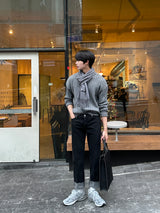 LMN レギュラーロールアップデニムパンツ / LMN Regular Roll-Up Denim Pants (Black)