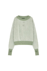 Melange Rib Knit Top _ Ivory