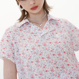 Crop Shirt [White Flower] (6592898662518)