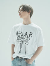 M フラワーTシャツ / T1012 M FLOWER T-SHIRT_WHITE