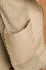 アシンメトリーウェーブジップジャケット / ASYMMETRIC WAVE ZIPPED JACKET-ECRU BROWN