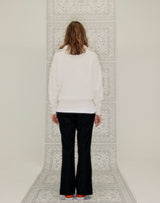 HALF ZIP UP PUNCHING RHOMBUS SWEATER IVORY (6691448455286)