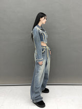 ジェンダメージクロップデニムジャケット/[High quality] 791. Jen damage crop denim jk