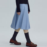 Belted pleated skirt - Sky blue (6674923815030)