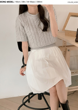 Natural Pleated Midi Skirt (2color)