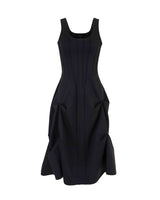 ピンタックジャージードレス/DOZI - Pintuck Jersey Dress _ Black