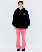 バックスプレータイポフーディー/BACK SPRAY TYPO HOODIE-BLACK