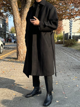 セイントローブウールヒデンマックコート / Saint Robe Wool Hidden MacCourt (black)
