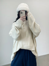 W Round Knit Cardigan