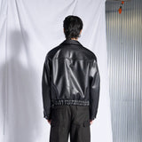 オーバーサイズバンディングレザージャケット / Oversized Banding Leather Jacket