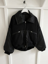 [MADE] Beckin high neck knit color combination balloon aviation jumper