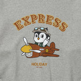 エクスプレスホリデーエアプレインペンギンスウェット / Express Holiday Airplane Penguin Sweatshirt_Melange