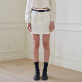 ワンタックミニスカート/ONE TUCK MINI SKIRTS (WHITE)