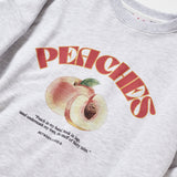 ピーチドローイングスウェットシャツ / PEACHES DRAWING SWEATSHIRT_WHITE MELANGE