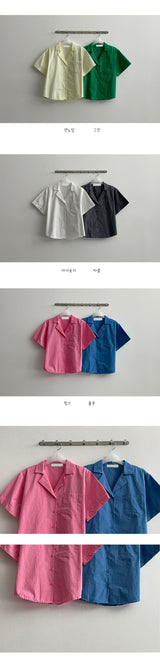 サンディーオープンカラー半袖シャツ / Sandy Open Collar Short-Sleeved Shirt