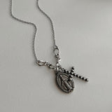ボールドオーバルマリアクロスユニークネックレス / msi Bold Oval Maria Cross Unique Necklace
