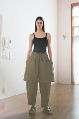 SOLAR PIGMENT 1/2 WIDE SWEAT PANTS (Khaki) (6680167350390)