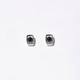 Rectangle UFO Onyx Earrings (Silver)