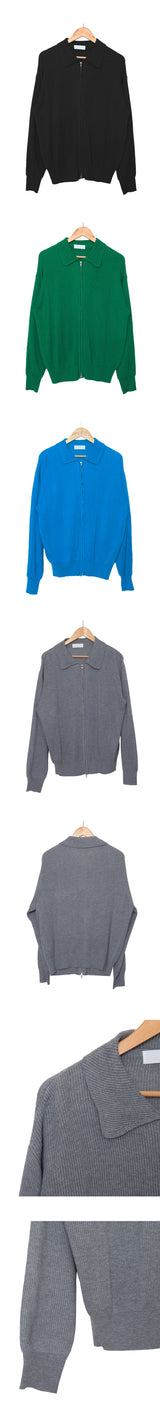 ボエルカラーニットウェアジップアップ / Boel Collar Knitwear Zip-Up