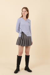 VネックスリットTシャツ