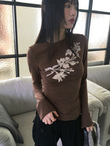 ギフトヴィンテージプリント長袖Tシャツ