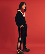 03ベルベットライニングトラックパンツ / 0 3 velvet lining track pants - BLACK