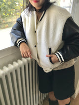 Blando fleece varsity jacket