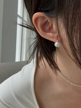 [92.5silver] クリップパールワンタッチピアス