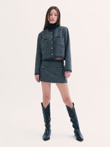Leona tweed skirt CHARCOLE